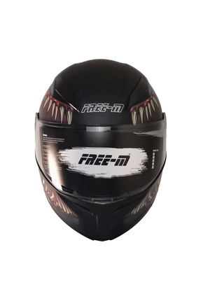965 SWAMP MAT SİYAH-KIRMIZI ÇENE AÇILIR KASK Image 2