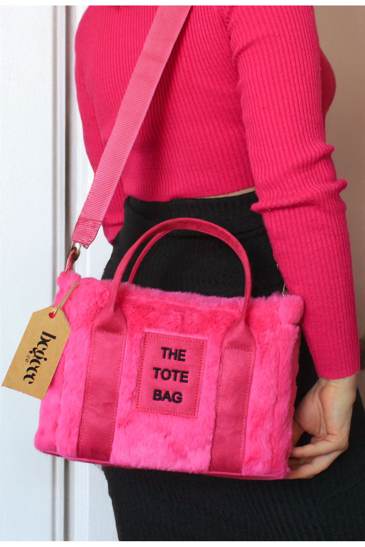 The Tote Bag Peluş Pembe Çanta