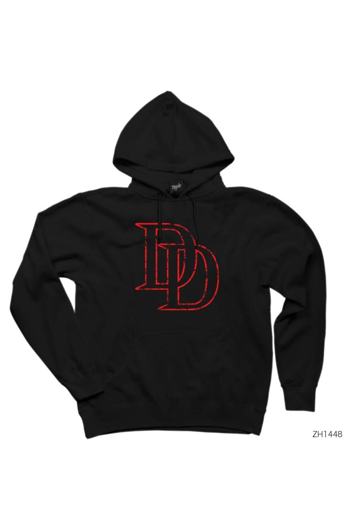 CrowsGate Daredevil LogoSiyah Kapşonlu Sweats...