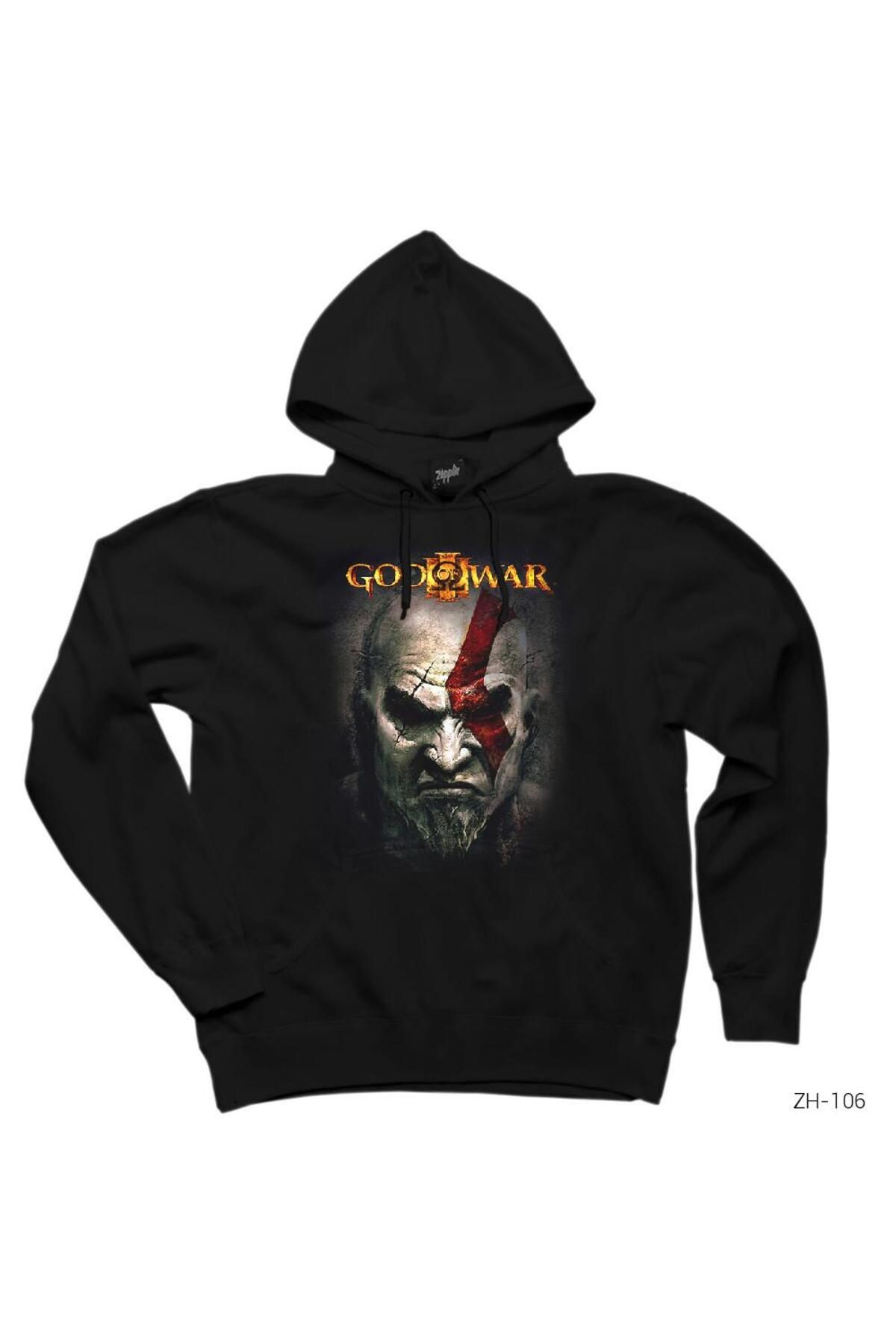 CrowsGate God of War 2 SiyahKapşonlu Sweatshi...