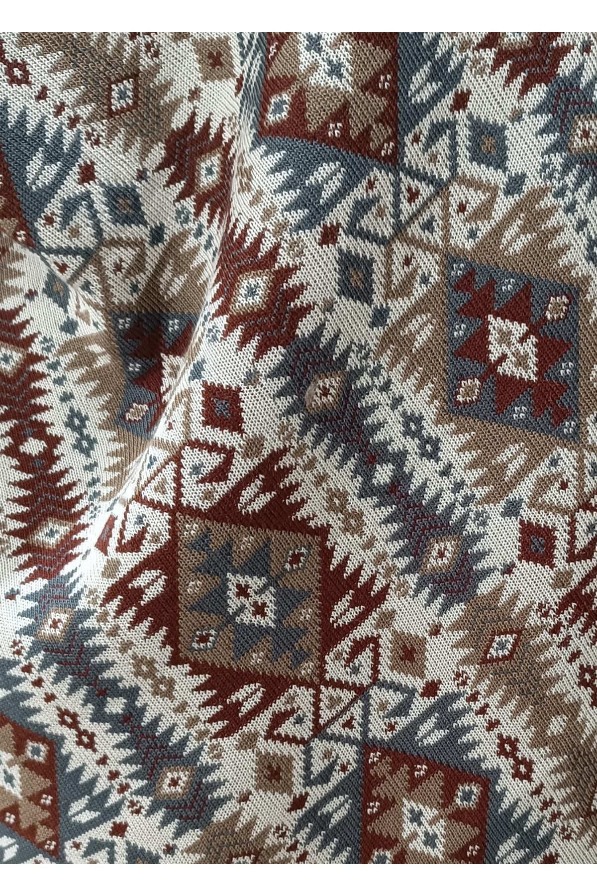 Kadın Taş Etnik Desenli Kilim Şal