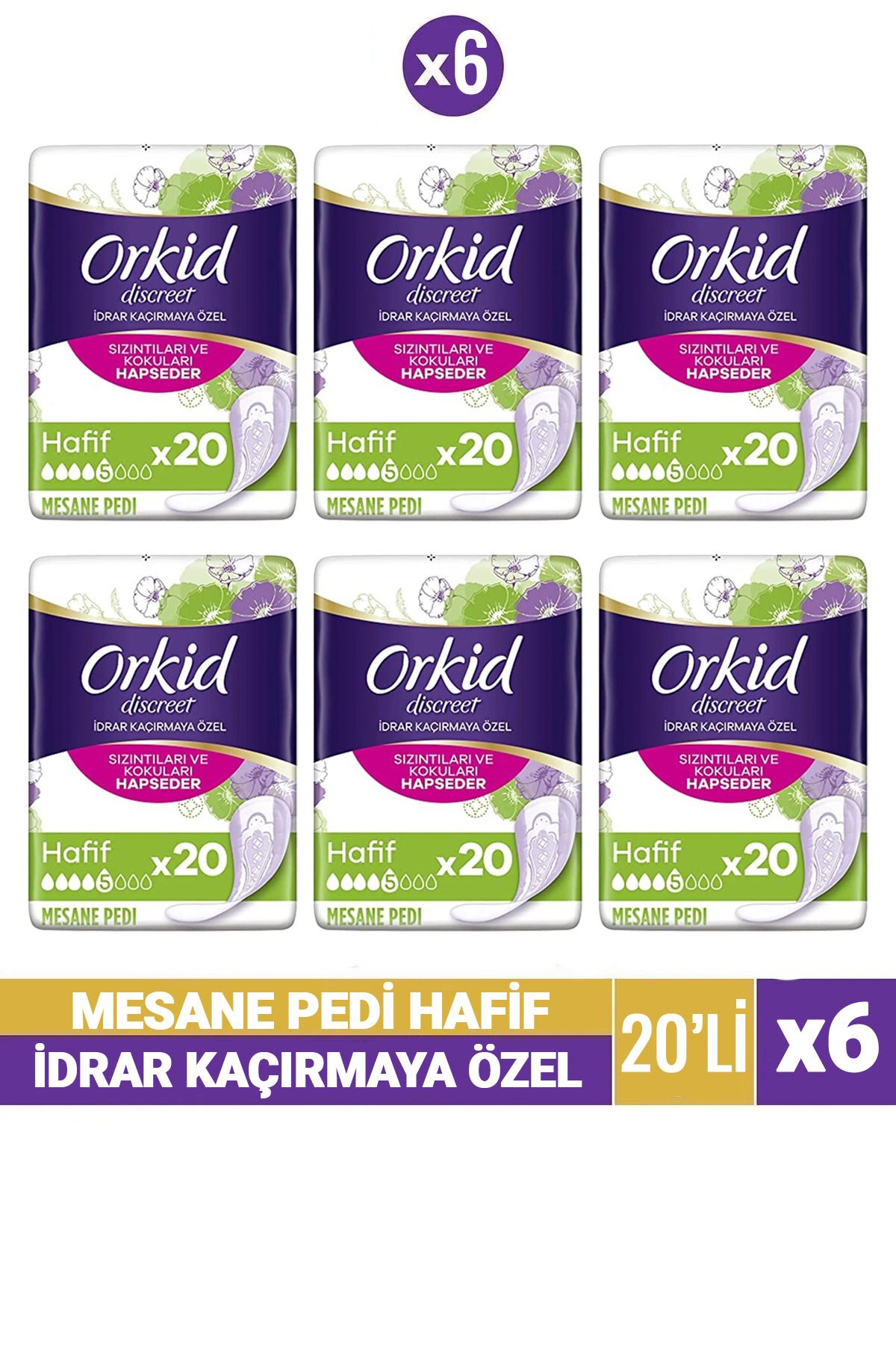 Orkid 6 Adet Discreet MesanePedi Hafif 20 Ade...