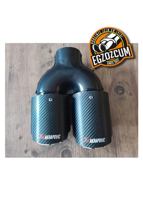 Akrapoviç 90 Mm Çiftli Sol Çıkış Içi Krom Karbon Kaplama Uyumlu Image 0