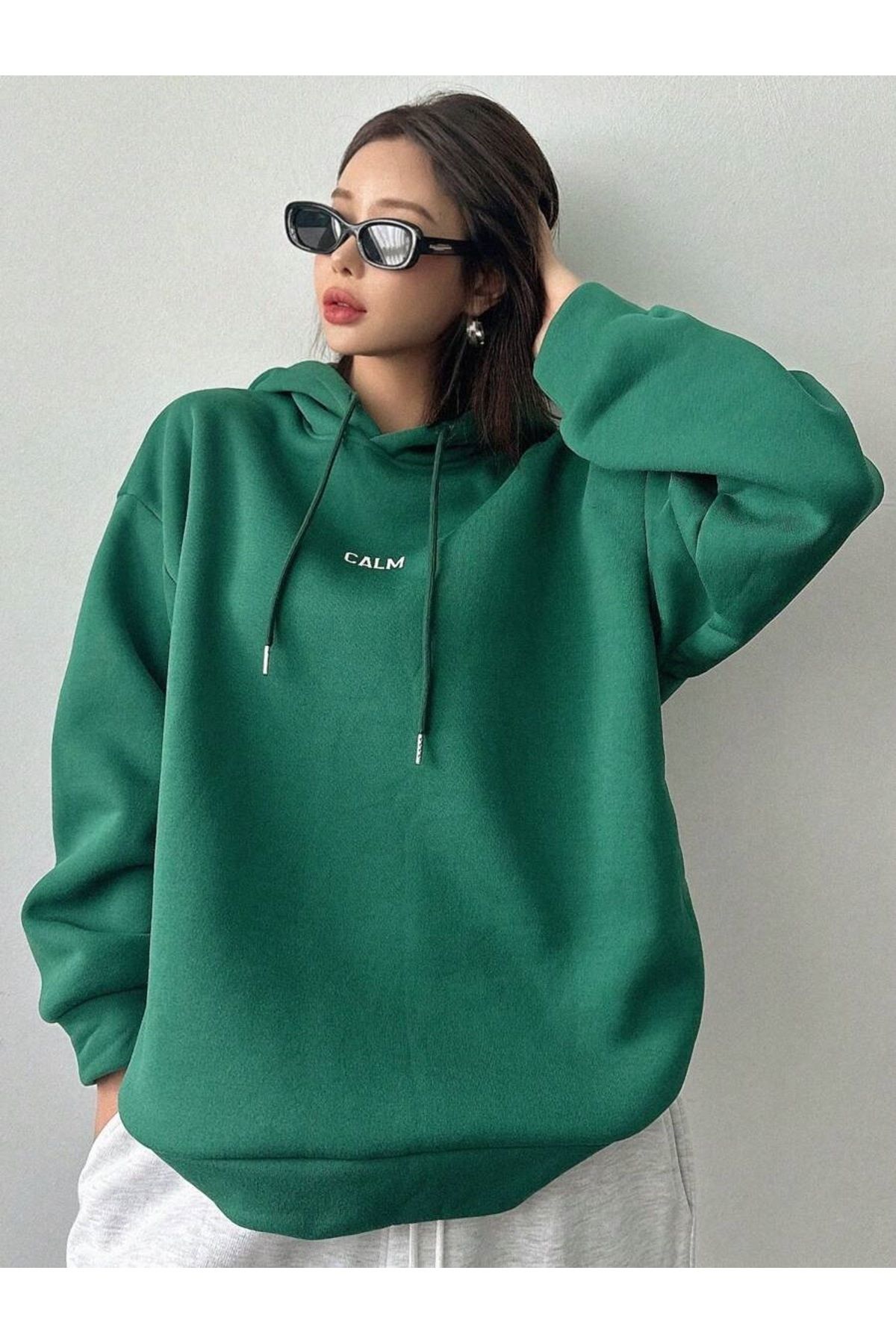 Unisex Growth Sırt Baskılı Oversize Kapüşonlu Sweatshirt