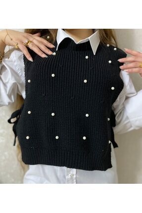 Inci Detaylı Yandan Bağlamalı Süveter Image 0