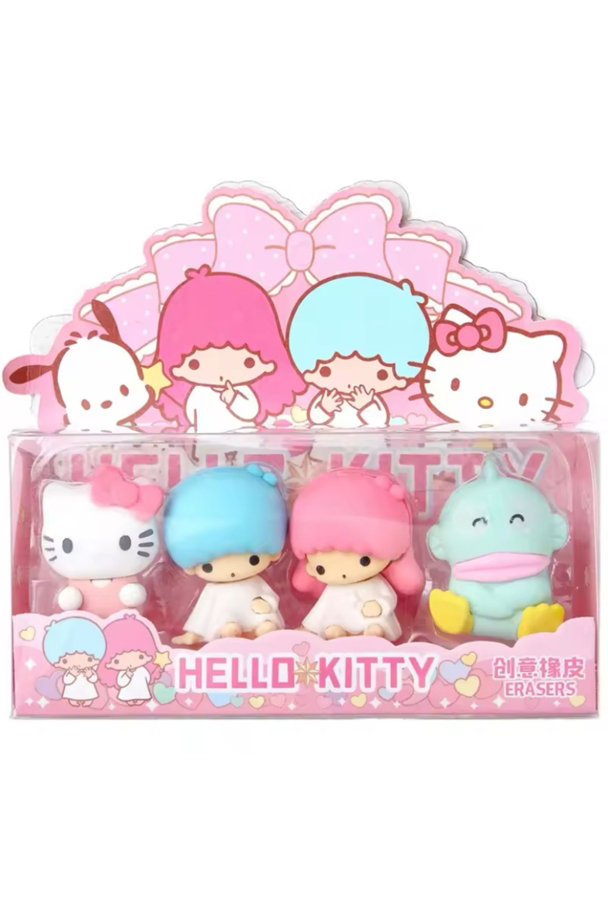 Sanrio Hello Kitty Little Twin Stars Hangyodon 4 Adet Figür Silgi Doğum Günü Hediye