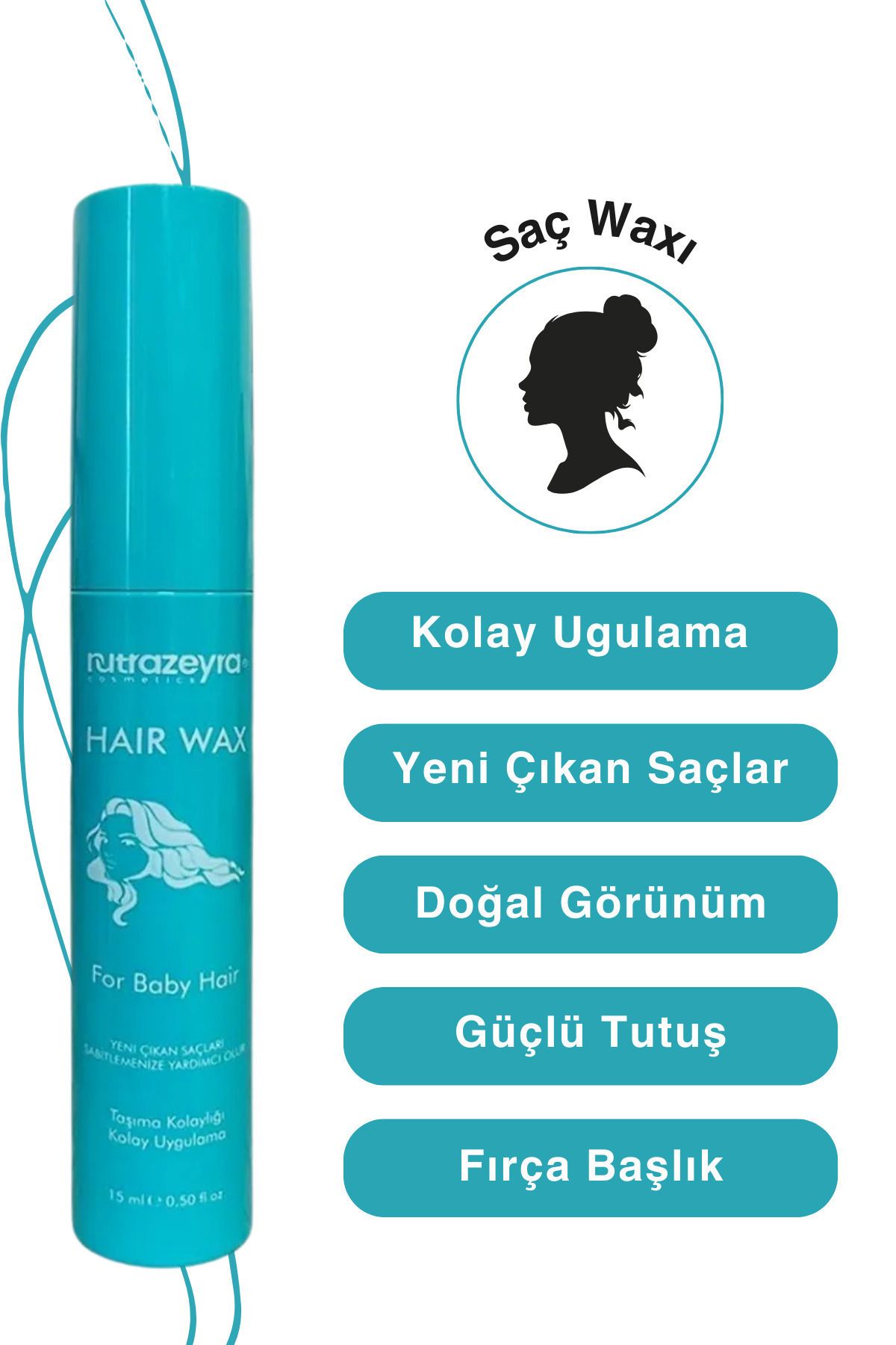 Fırça Başlıklı Hair Wax - Bebek Saçlar Ve Yeni Çıkan Saçlar Için Premium Saç Waxı