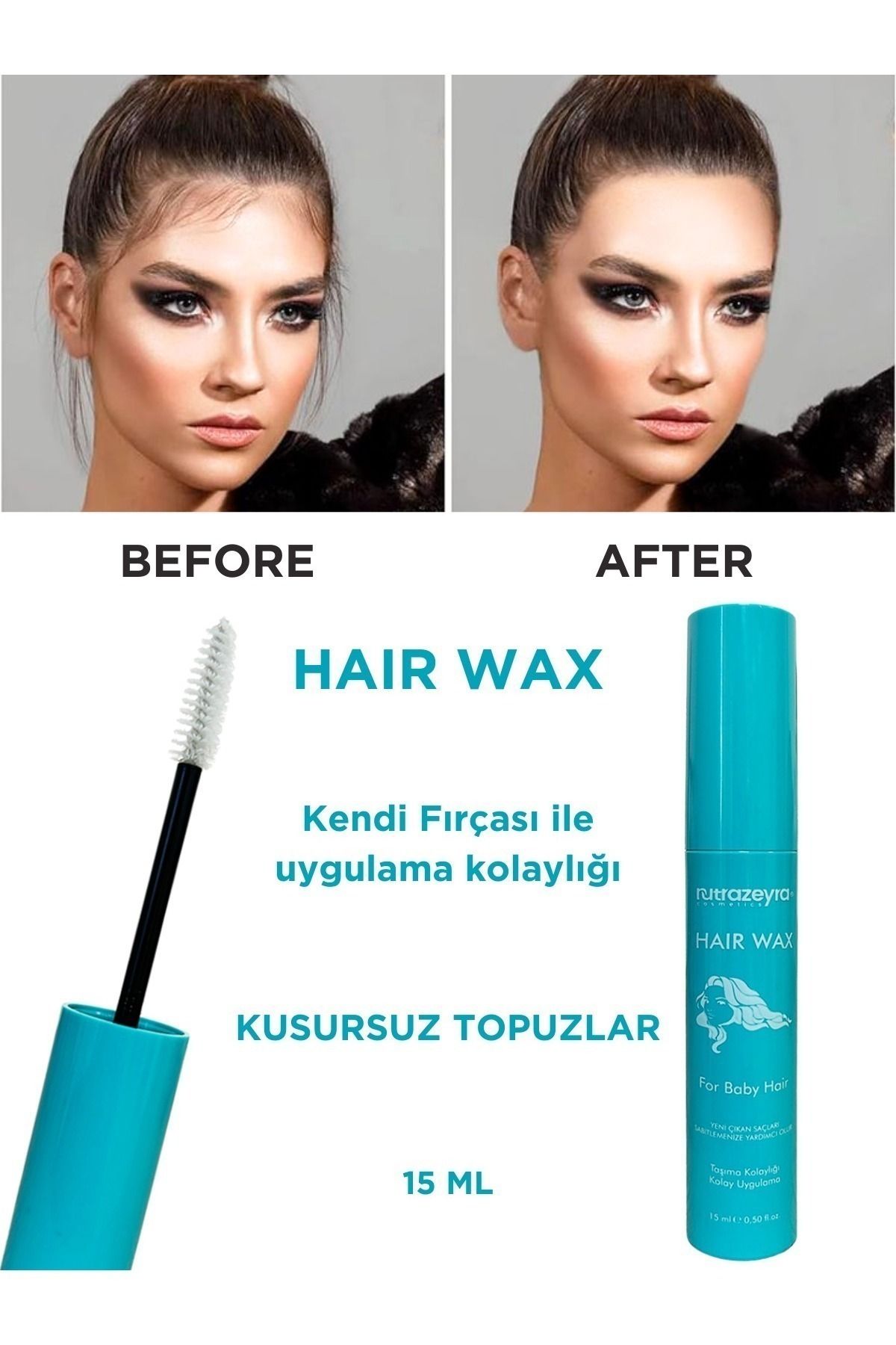 Fırça Başlıklı Hair Wax - Bebek Saçlar Ve Yeni Çıkan Saçlar Için Premium Saç Waxı