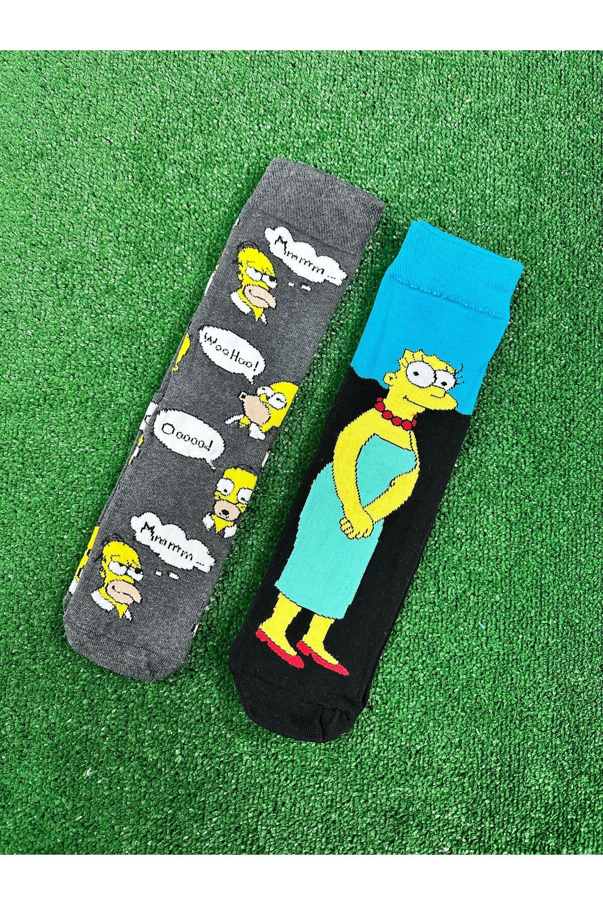 Homer ve Marge Çift Soket Çorap