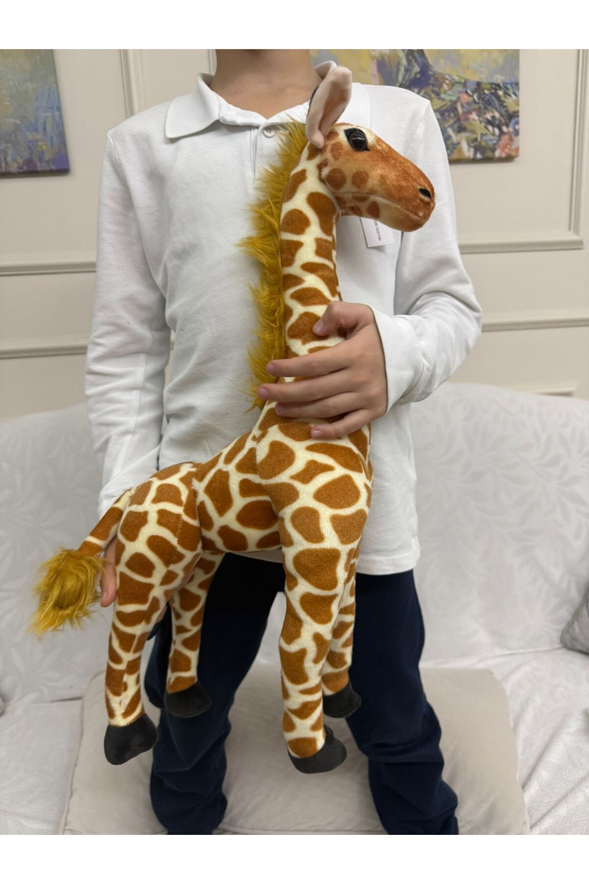 tmtoysandmore Zürafa Peluş 60Cm Dev Boy  Uyku...