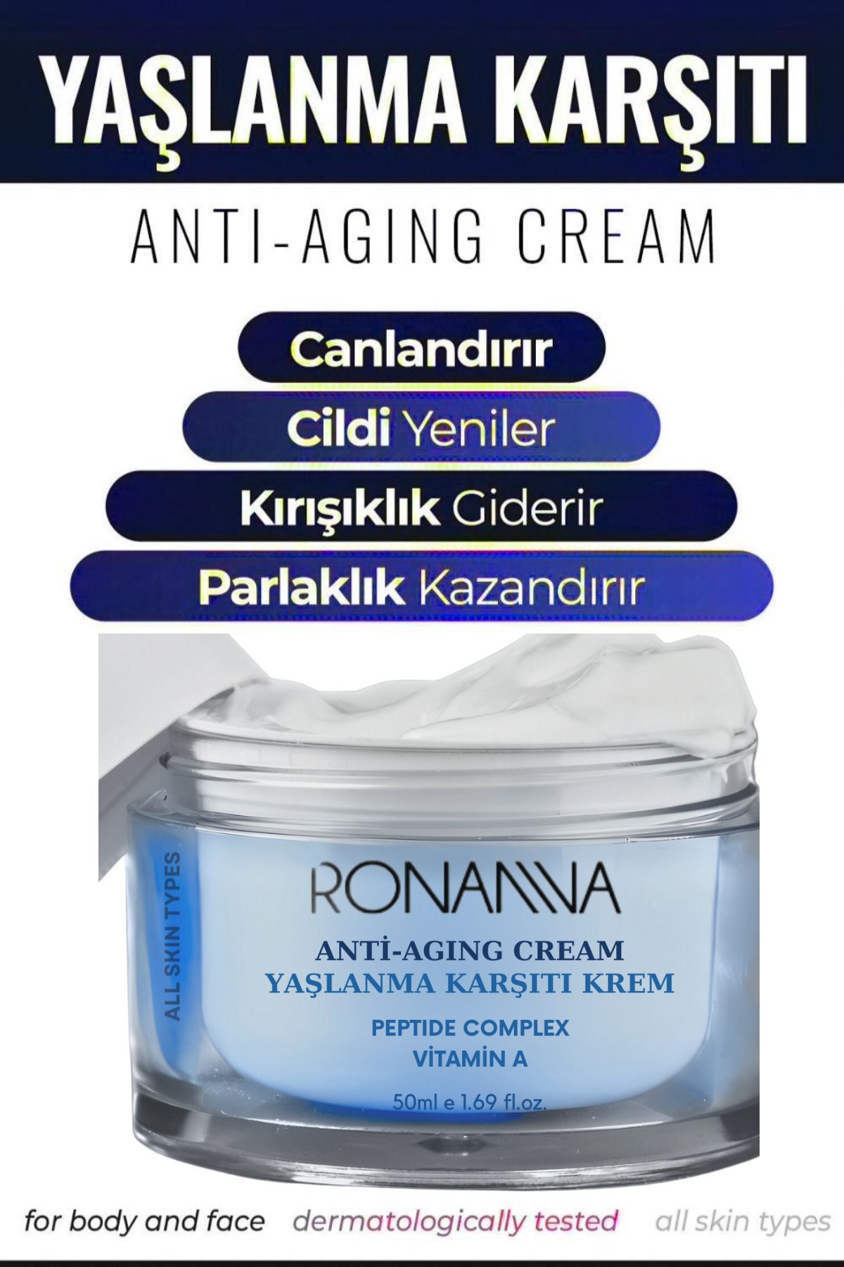 Anti-aging Nemlendirici Aydınlatıcı Besleyici Onarıcı Yaşlanma Karşıtı Bakım Kremi 50 ml