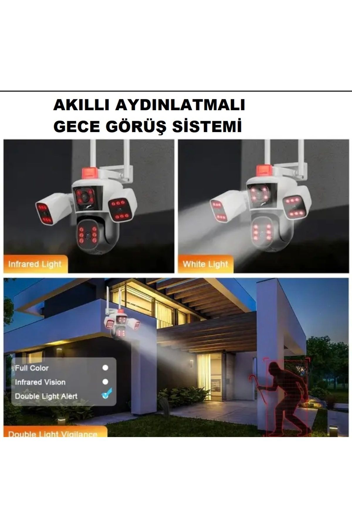 IPC360 3 Kameralı PTZ Wİfi Kamera(Hafıza Kartı Dahildir)