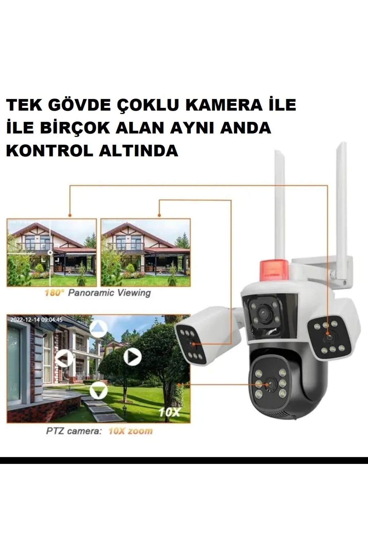 IPC360 3 Kameralı PTZ Wİfi Kamera(Hafıza Kartı Dahildir)