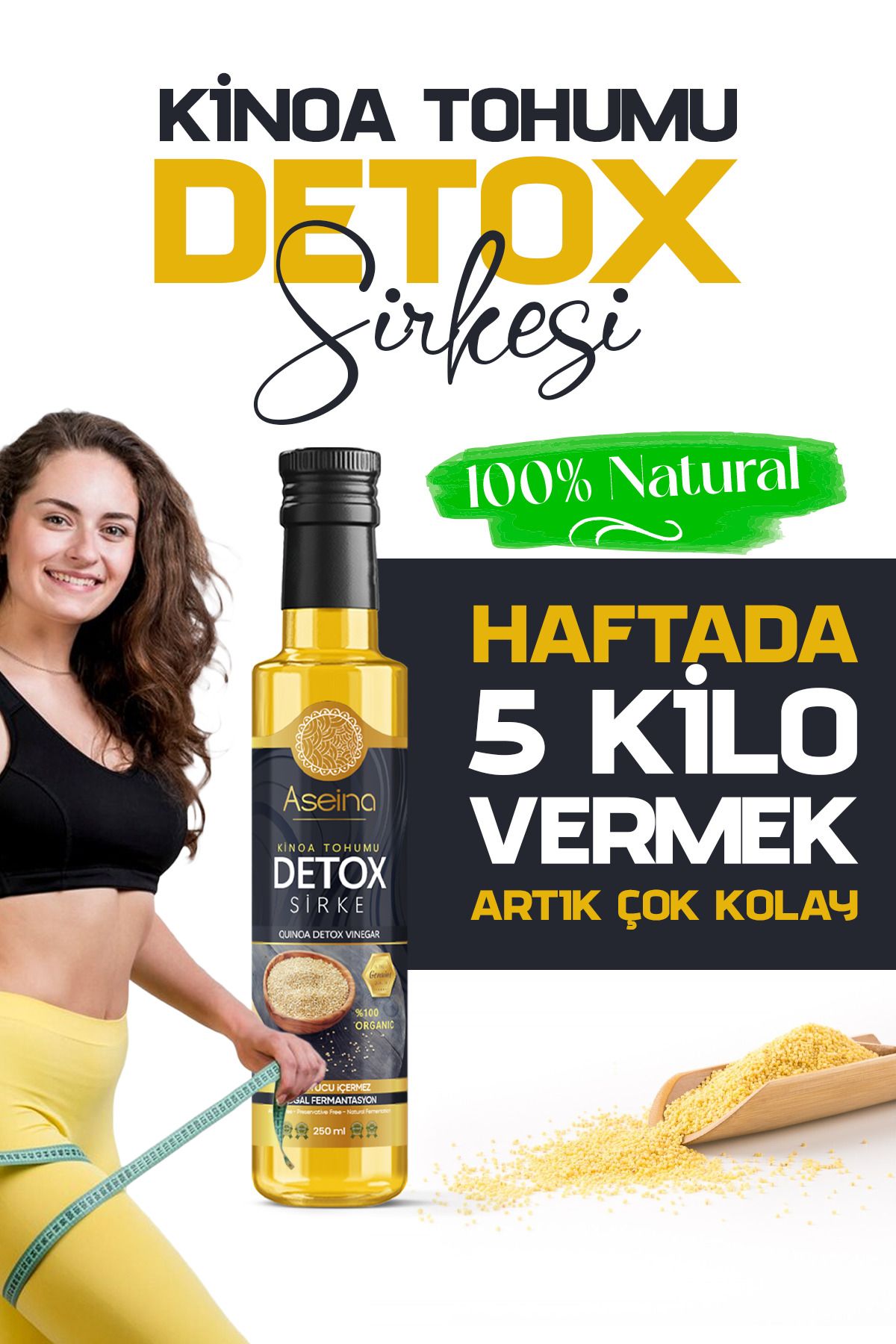 Aseina Kinoa Detox Sirke ÖdemAtmaya Kilo Verm...