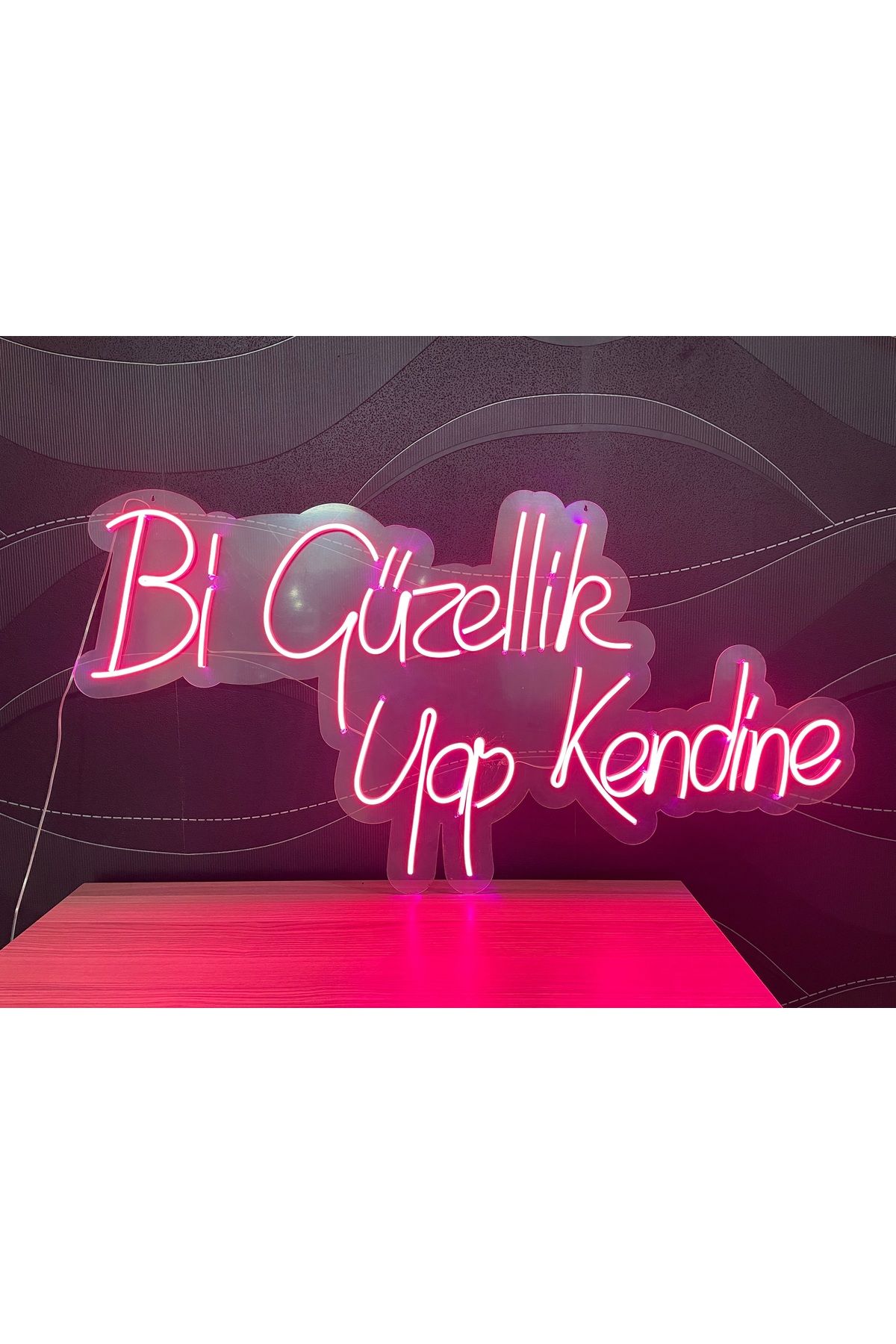 Neon LED Tabela Dekoratif Aydınlatma -Bi Güzellik Yap Kendine, 100x45cm-