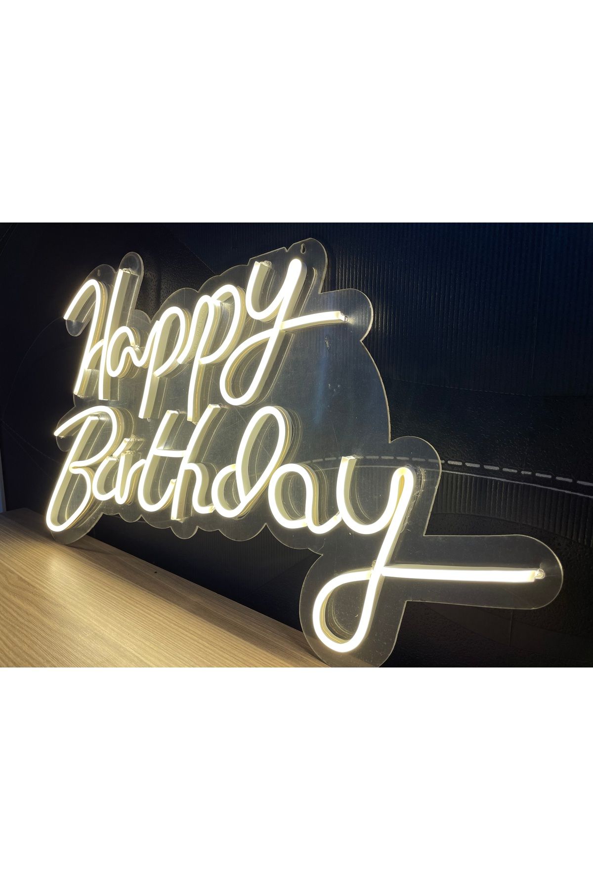 Neon LED Tabela Dekoratif Aydınlatma -Happy Birthday, 90x70cm-