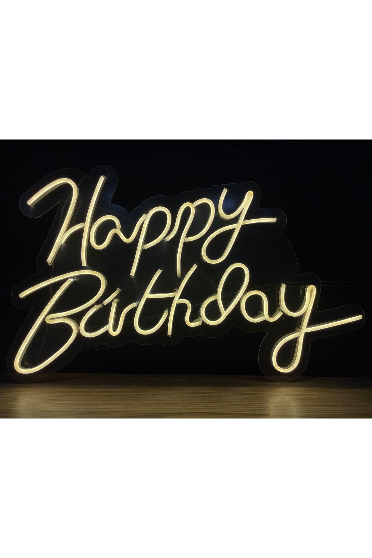 Neon LED Tabela Dekoratif Aydınlatma -Happy Birthday, 90x70cm-