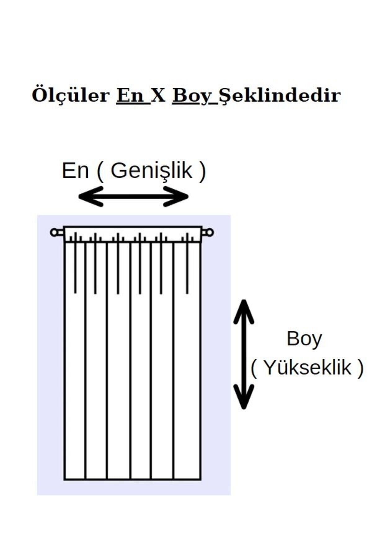 Fırfırlı %100 Pamuklu Natural Buldan Keten Güneşlik Perde - Pilesiz - Tek Kanat - EN X BOY