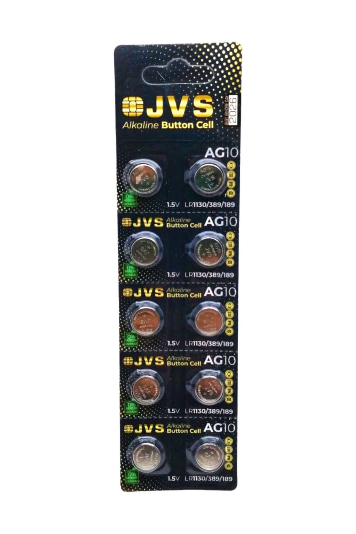 Jvs AG10 1.5V LR1130 Saat Pili 10 ADET