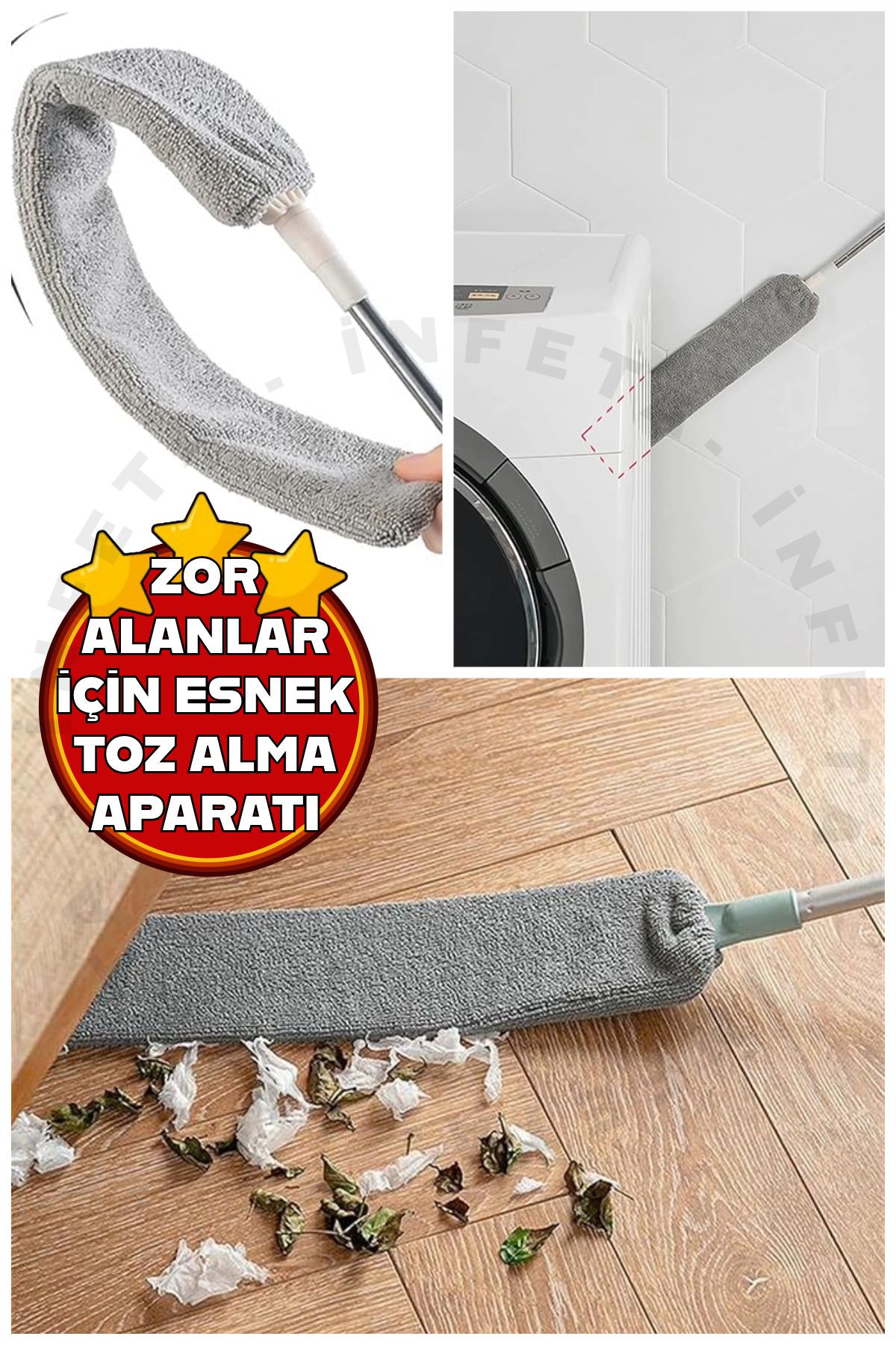 İnfeta Esnek Toz Alma TozToplama Aparatı Mop...