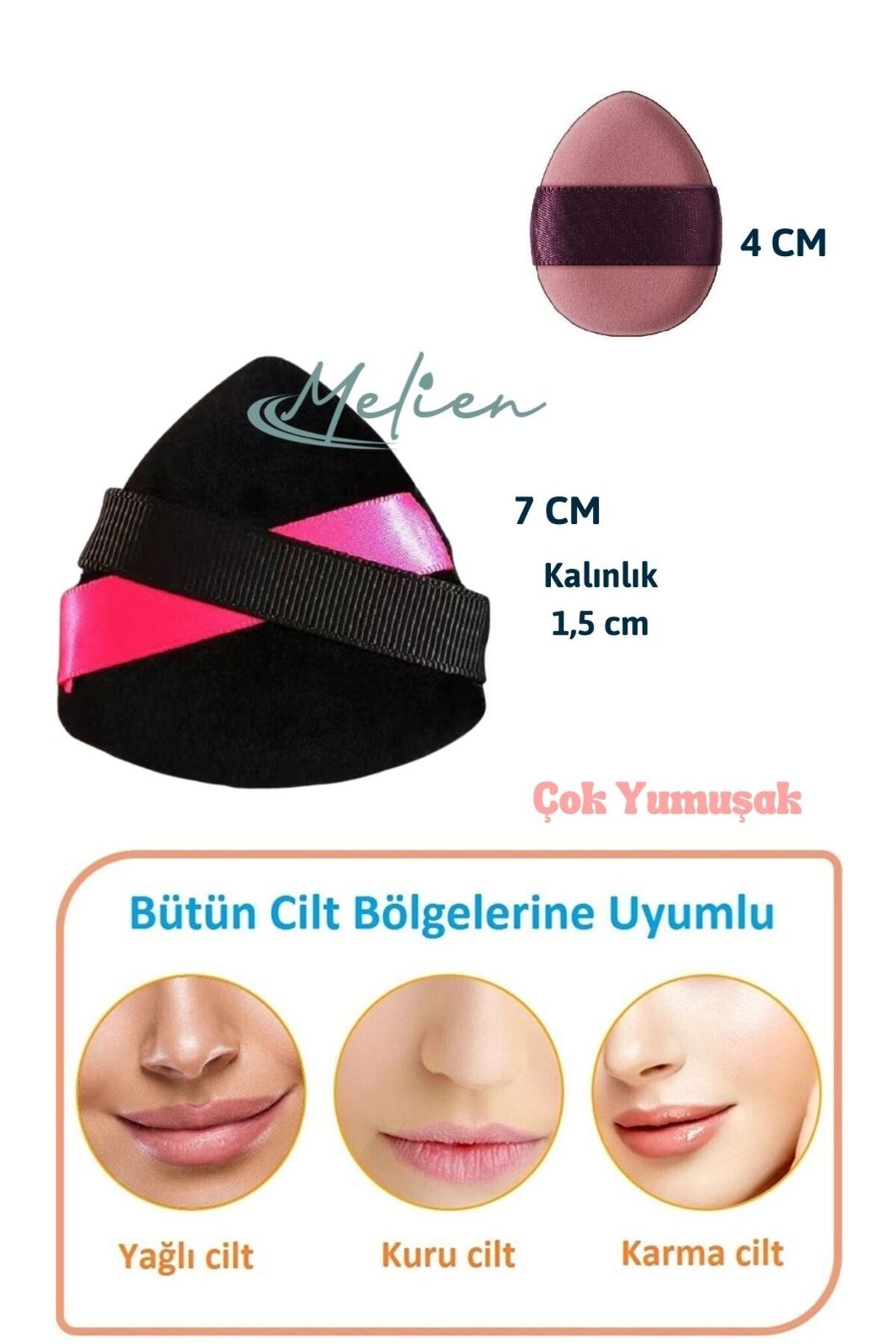 Melien 1 Ad Üçgen 1 Ad MiniKozmetik Pudra Par...