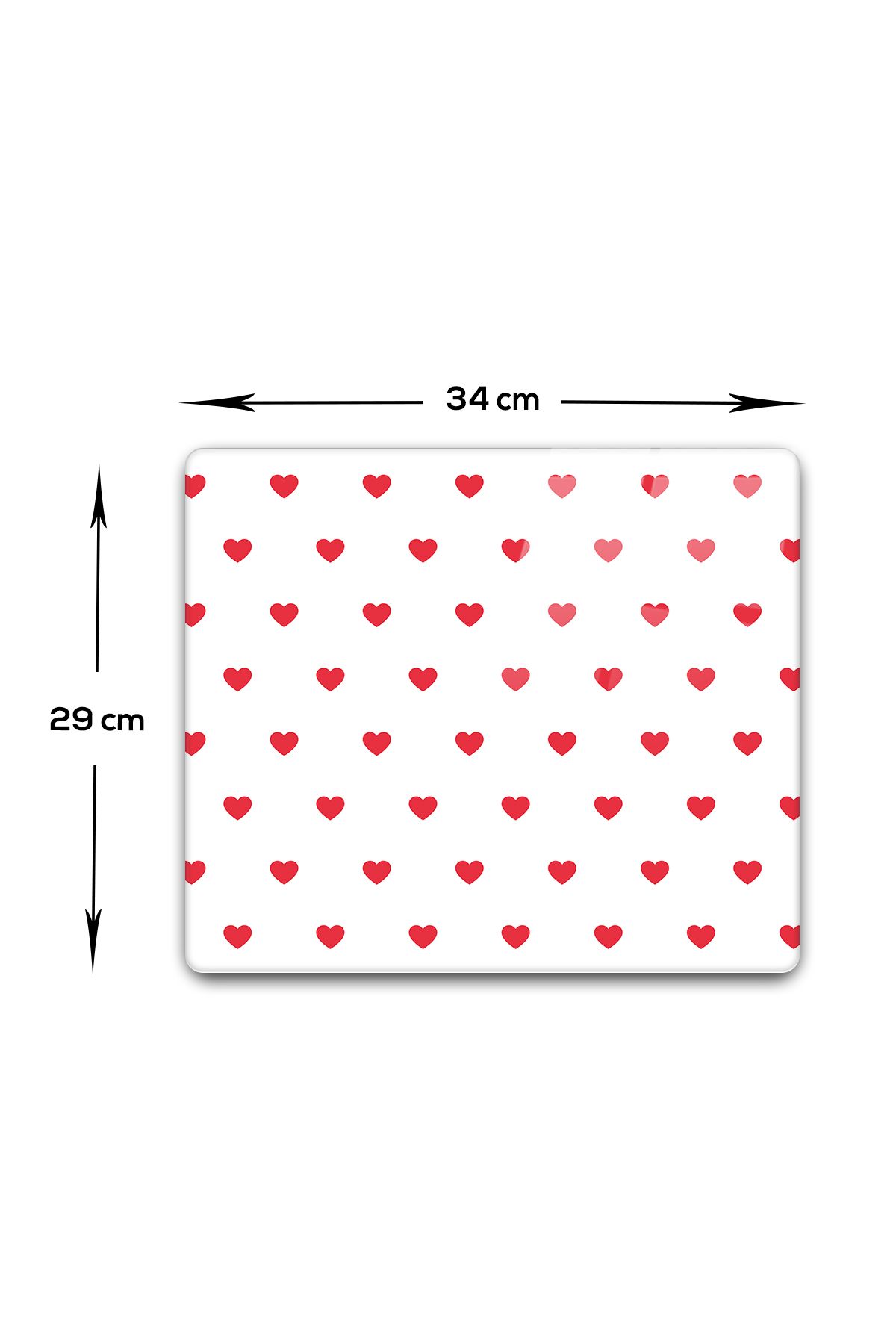 Cam Kesme Tahtası - Cam Kesme Tablası | Kalp Desenli | 29cm x 34cm