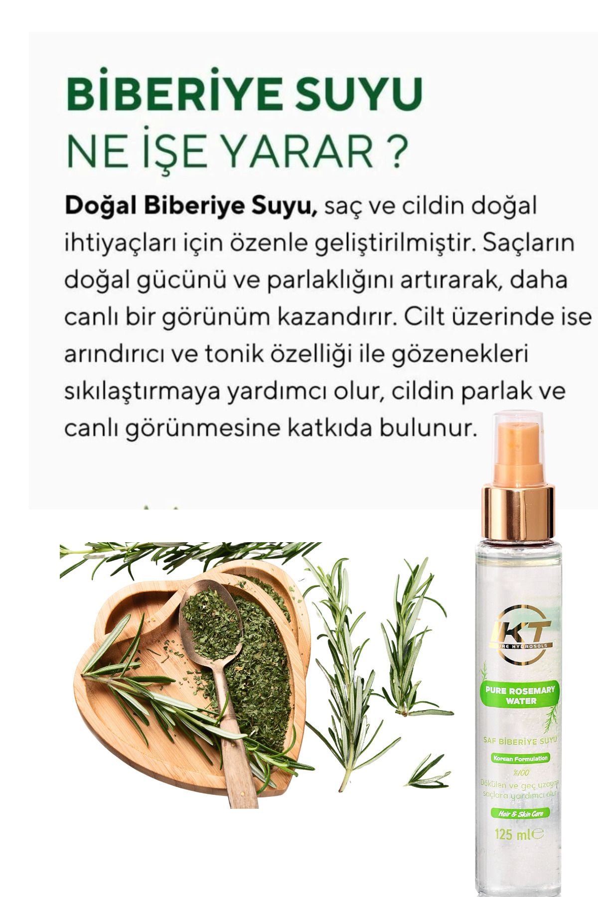 2 Adet 125 ml Biberiye Suyu Saç Derisi Masaj Tarağı Muhteşem Set