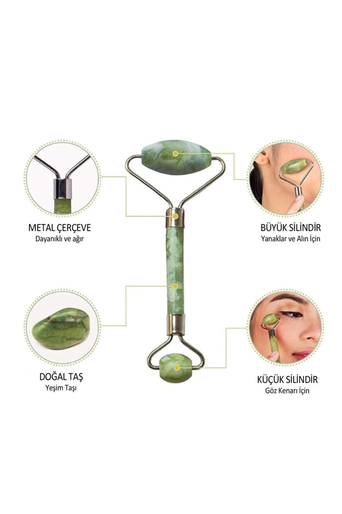 Yeşim Taşı Çift Taraflı Cilt Masaj Aleti