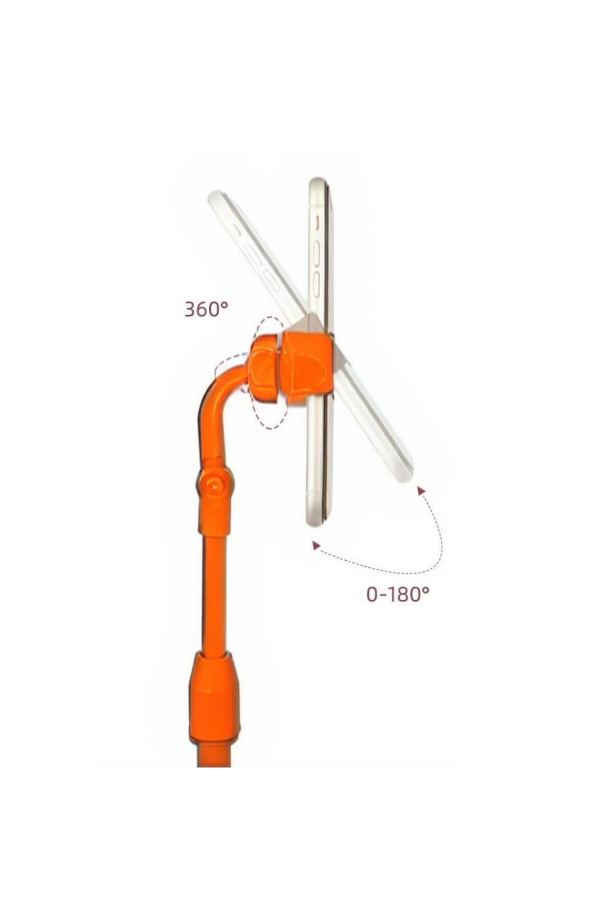 Smyrna Masa Üstü Tablet Ve Telefon Tutucu Plastik Aparat Turuncu Telefon Standı