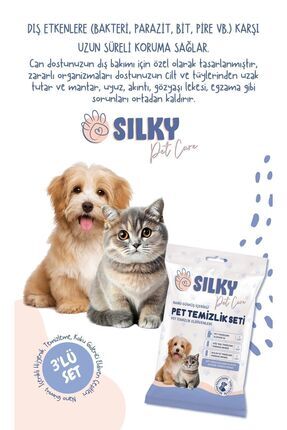 - Kedi Ve Köpekler Için 3'lü Kulak / Burun / Pati / Makat Vb. Temizleme Mendil Seti Image 2