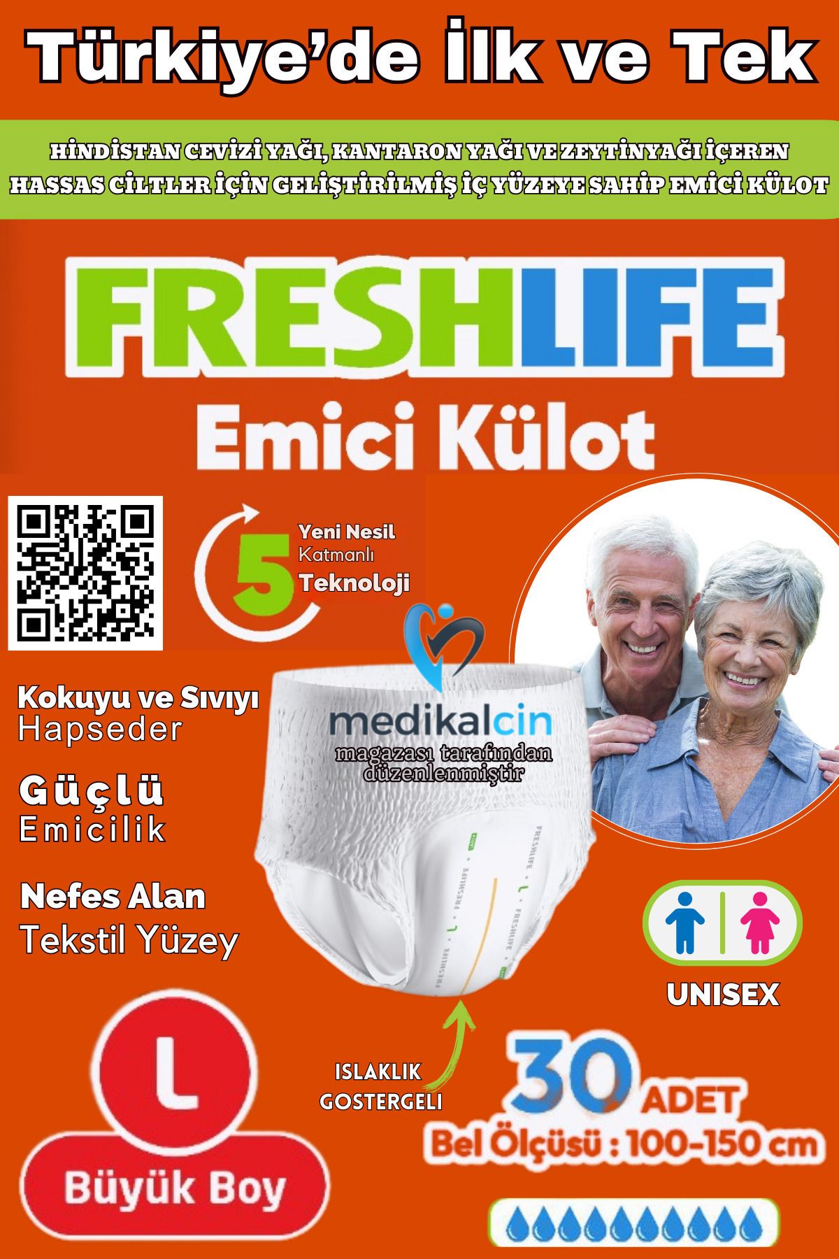 medikalcin Freshlife YetişkinKülotlu Hasta Be...