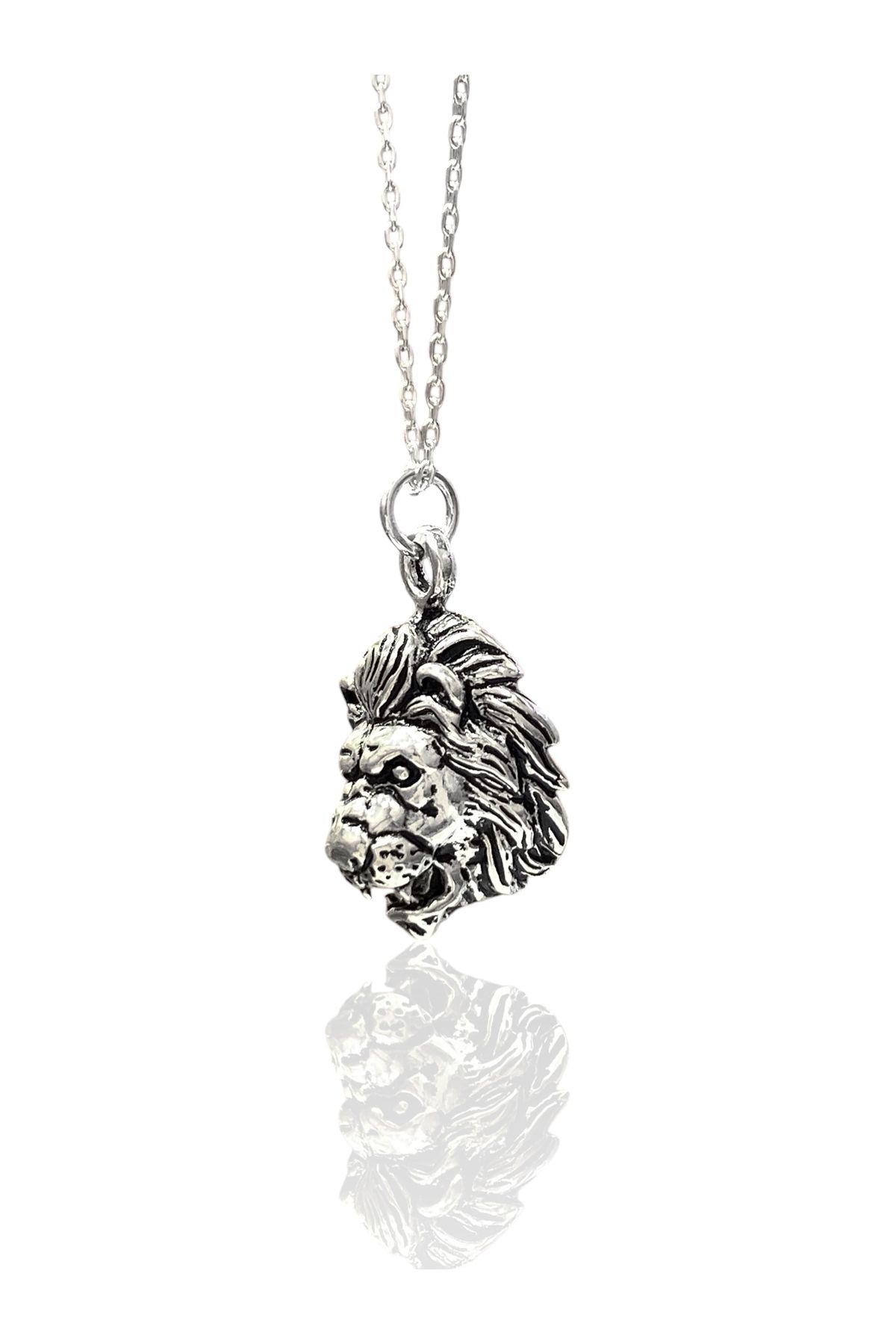 Alaja Silver Aslan BaşıParlak Unisex Tasarım...