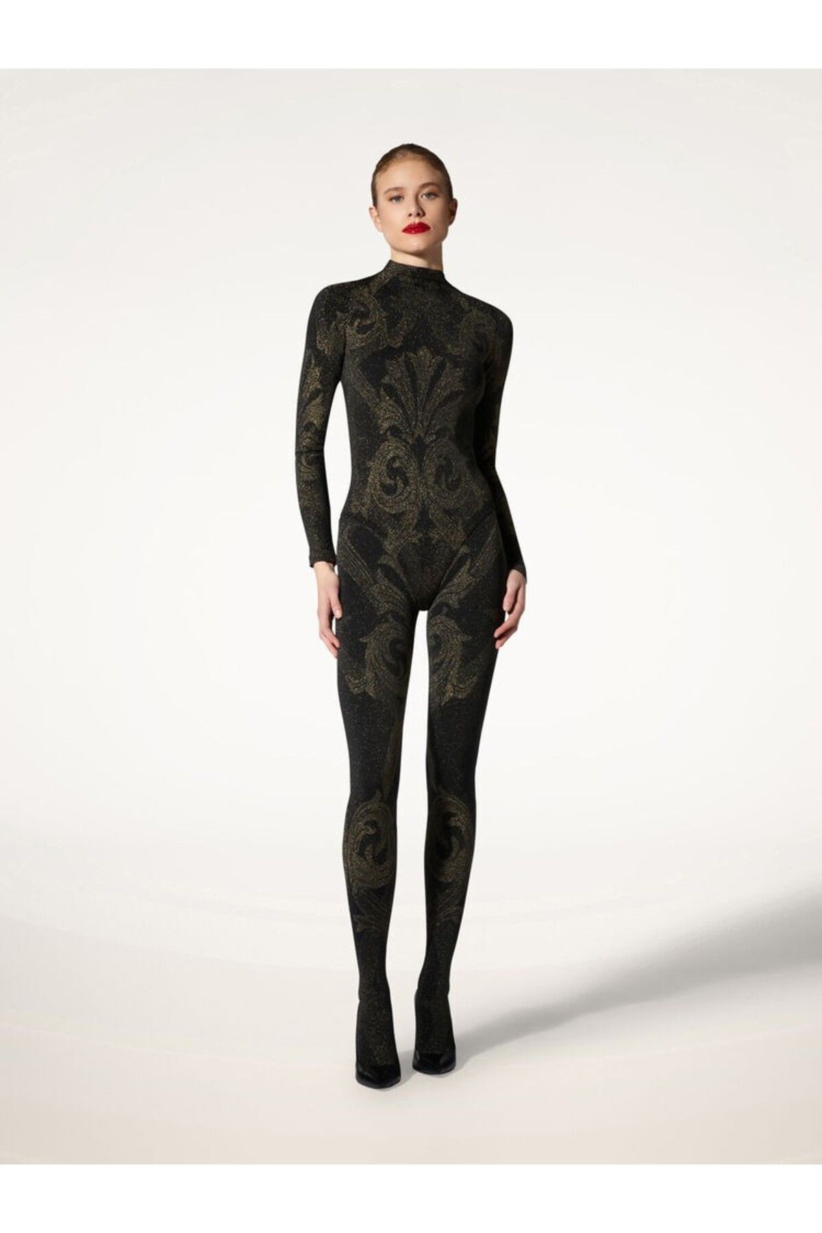 Metallic Jacquard Tights