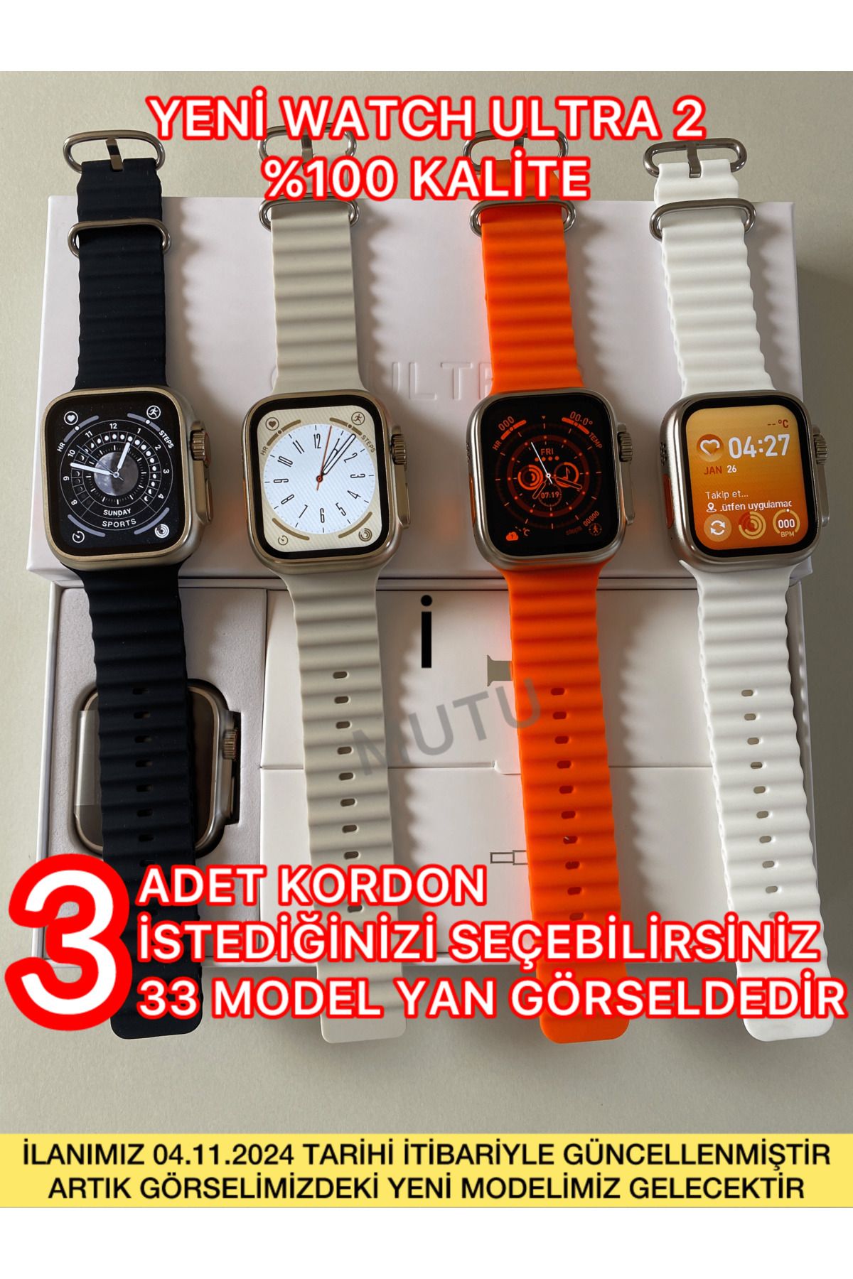 MUTU Watch 10 Ultra2 Pro (3KORDON ÖZEL SEÇMEL...