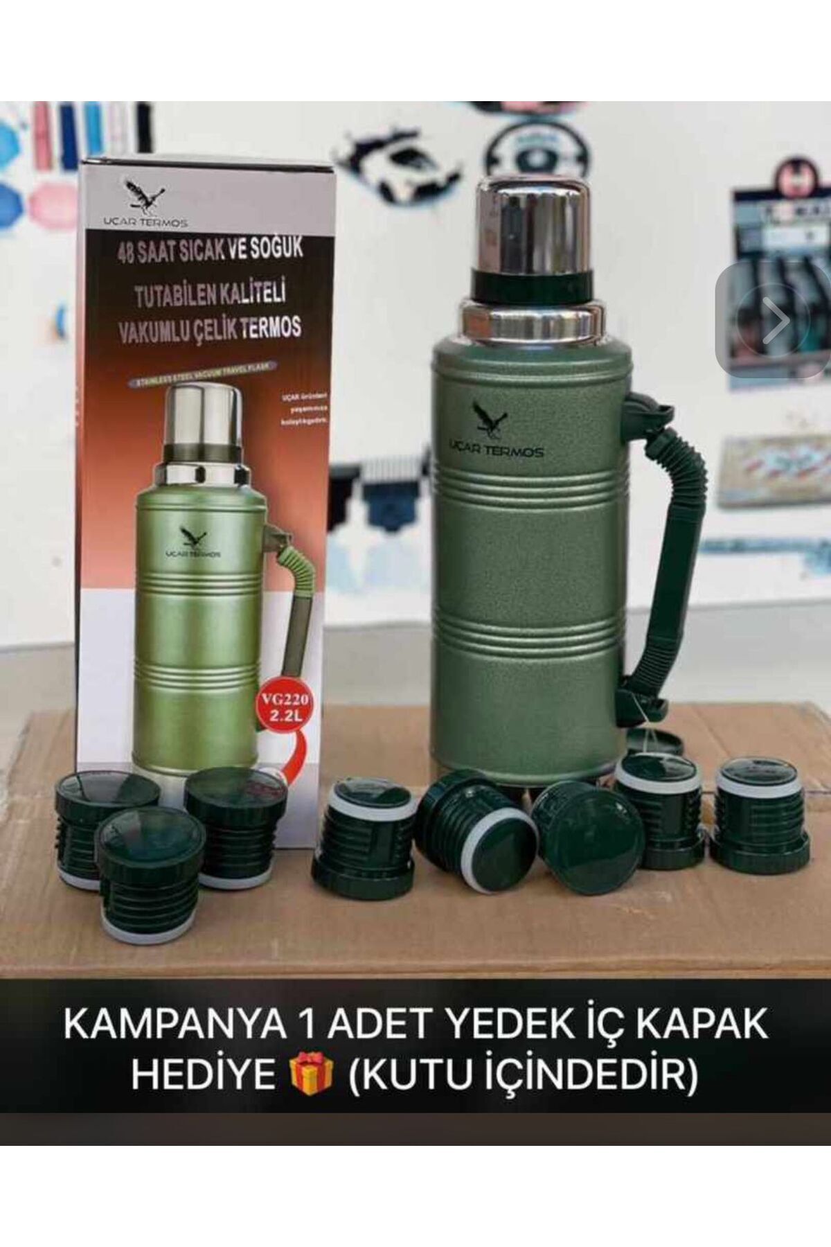 Uçar Termos 2.2 L (KAPAKHEDİYELİ)