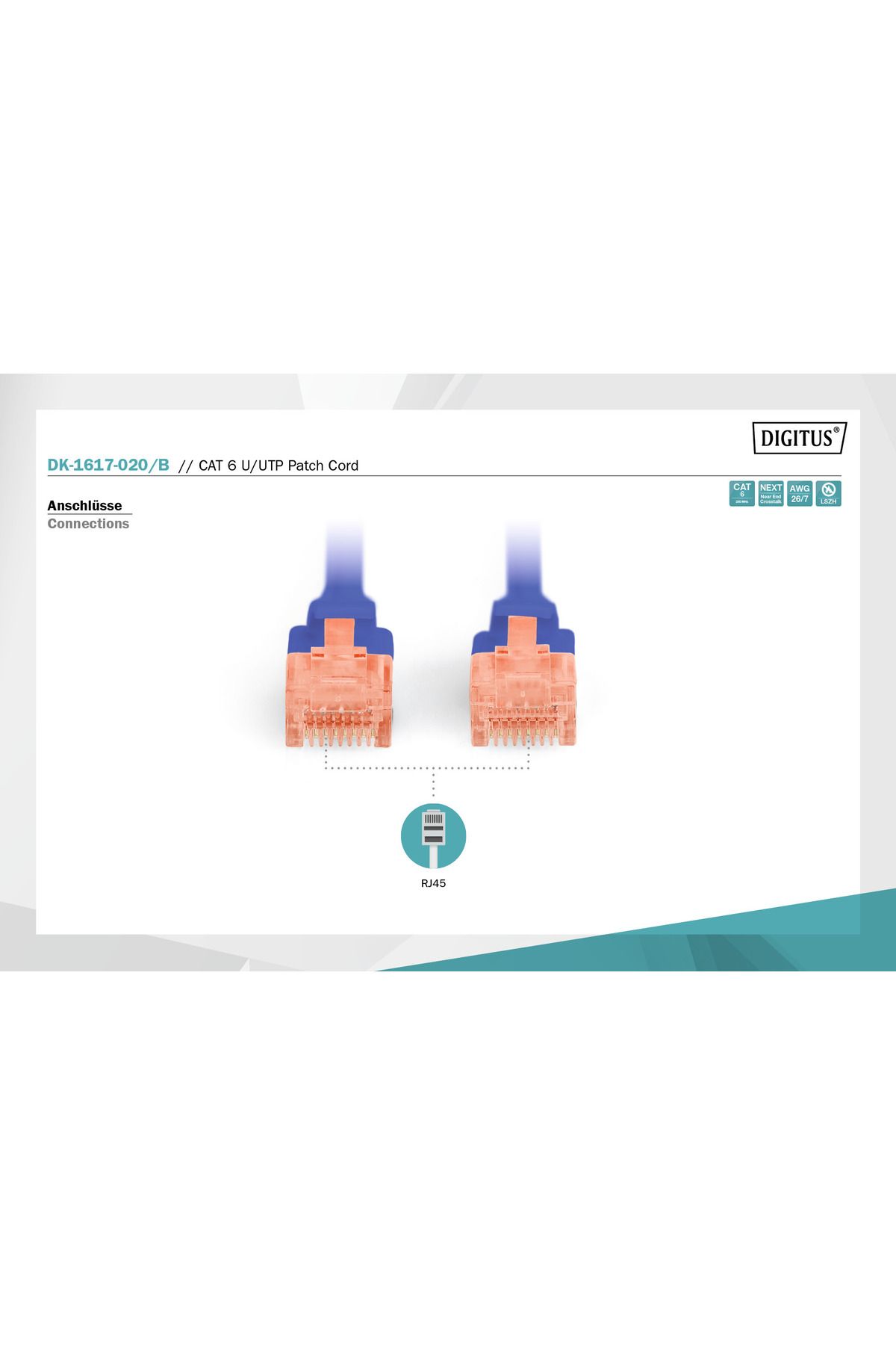 DK-1617-020/B (MAVİ)  2 m. CAT 6 U/UTP DATA KABLOSU – LSZH