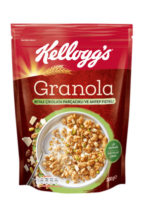 Beyaz Çikolata Parçacıklı Ve Antep Fıstıklı Granola 300 G,%46 Yulaf Içerir,lif Kaynağı Image 0