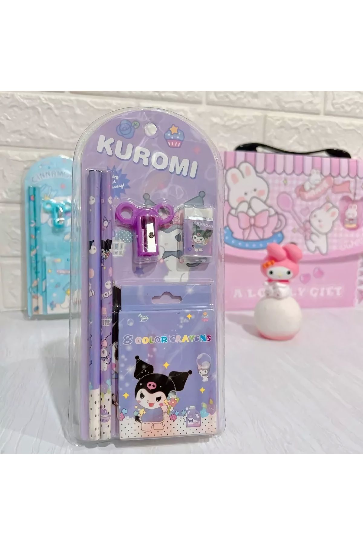 Sanrio Kuromi My Melody Cinnamoroll Kırtasiye Seti 12 Parça Kuromi Kırtasiye Seti