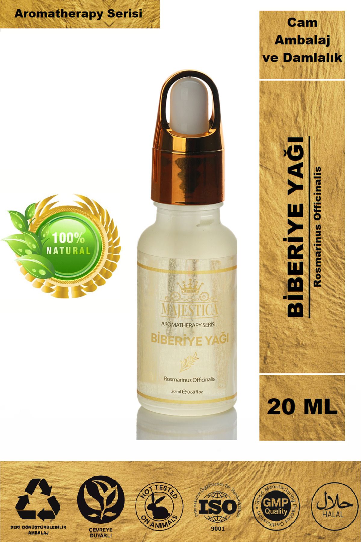 Majestica Biberiye Yağı 20Ml, %100 Saf Ve Doğ...