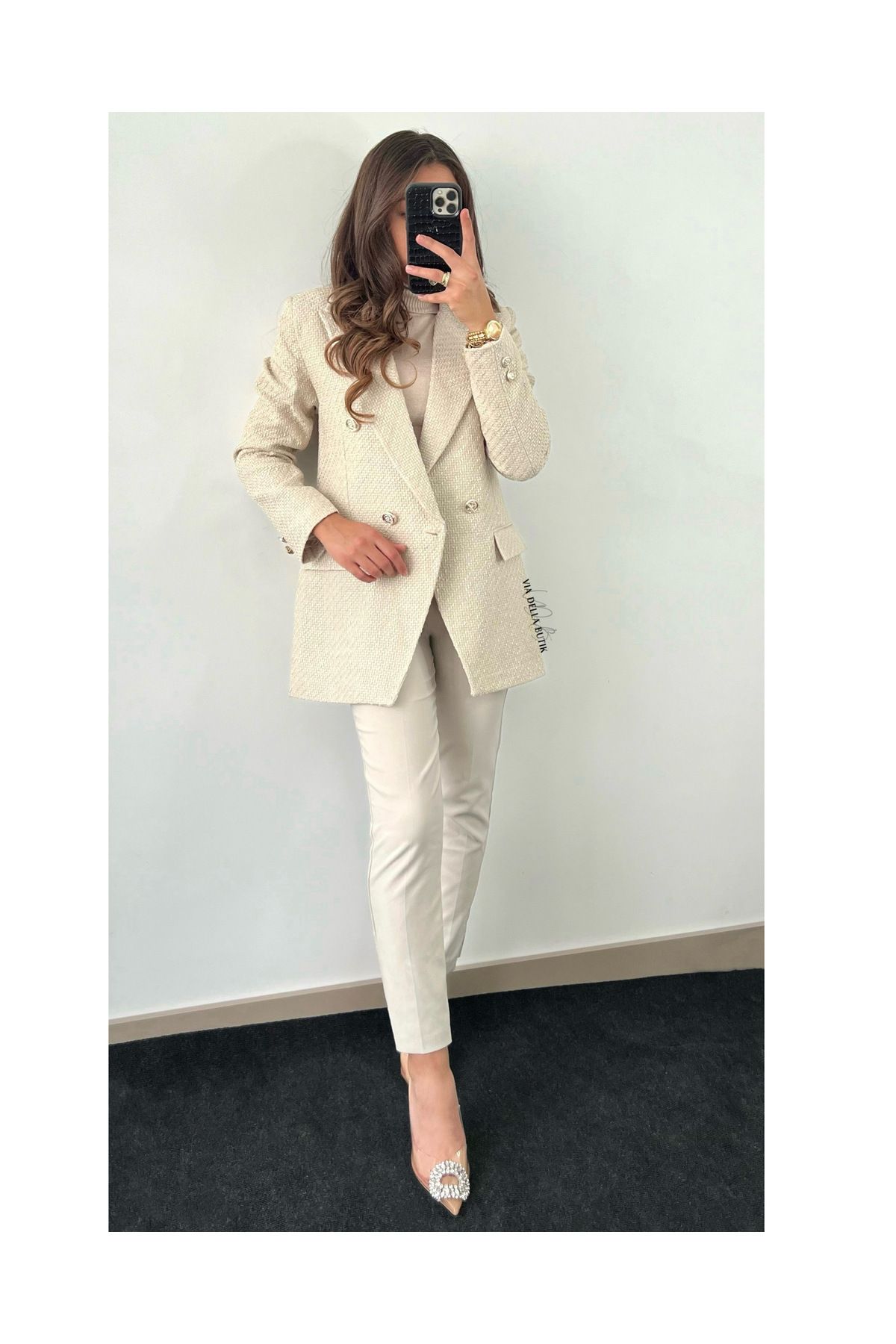 Bej Tüvit Blazer