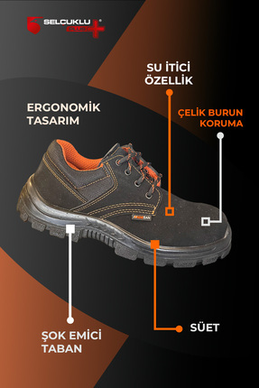 İş Güvenliği Ayakkabısı Çelik Burun Süet Siyah S2 Image 0
