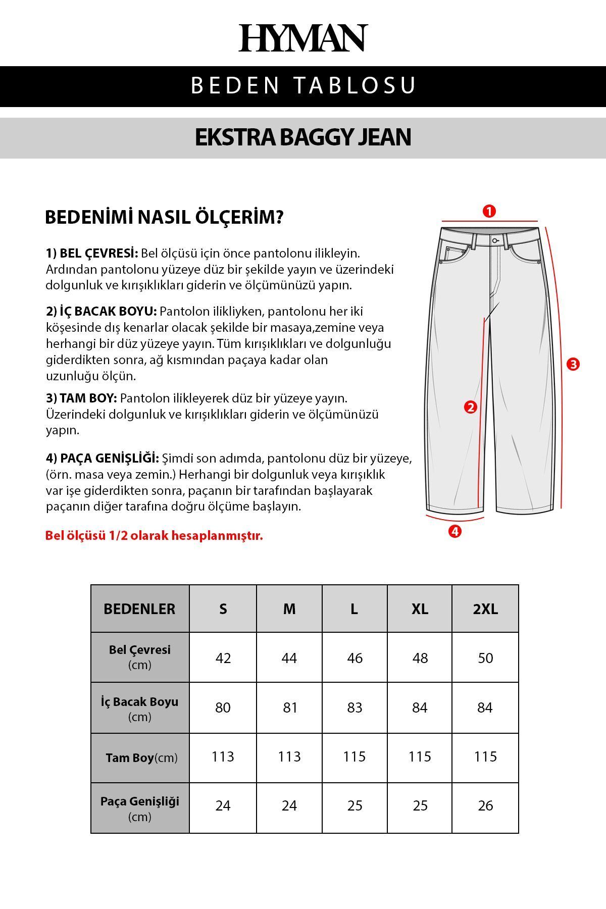 Erkek Ekstra Baggy Jean Pantolon