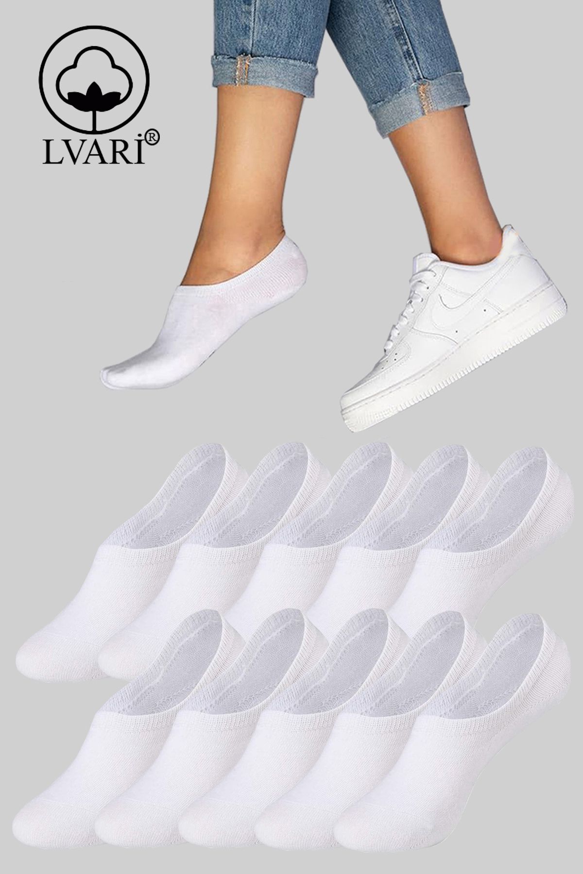 Lvari Unisex 10 Çift PamukluGörünmez Sneaker...