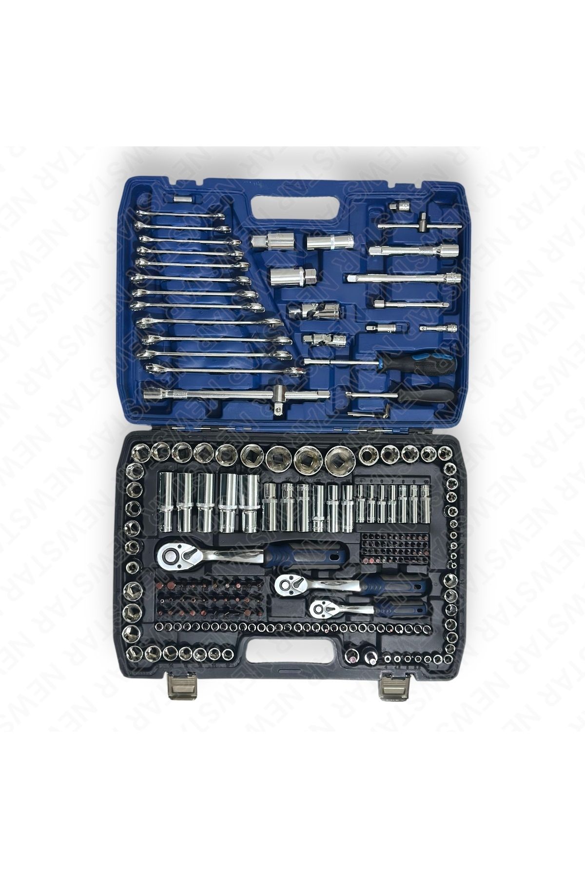 Tam Profesiyonel Germany 72 Diş Eğik Cırcır 220 Parça Lokma Takımı Oto Tamirci Tam Set 1/2-3/8-1/4