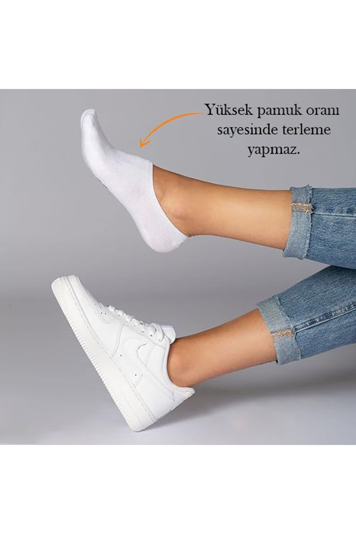 Unisex 10 Çift Pamuklu Görünmez Sneaker Çorap Beyaz - Erkek Bilek Çorap Kadın Bilek Çorap