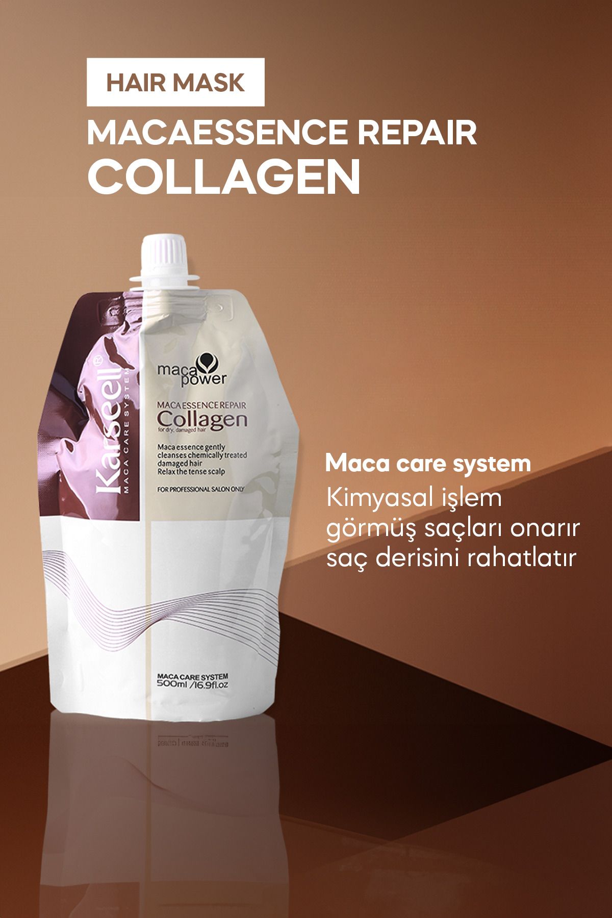 Kolajen Saç Bakım Maskesi Maca Özü Onarıcı Repair Kolajen Saç Maskesi 500 ml