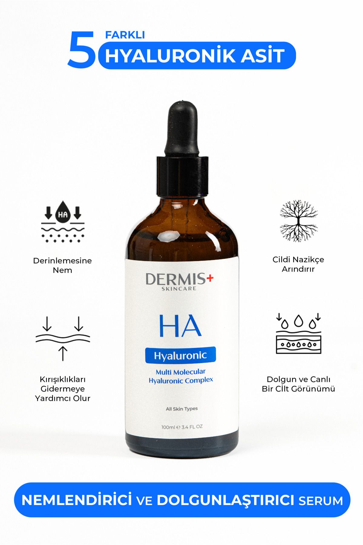 100ml Dolgunlaştırıcı Ve Yoğun Nemlendirici Multi Molecular Hyaluronic Acid Serum