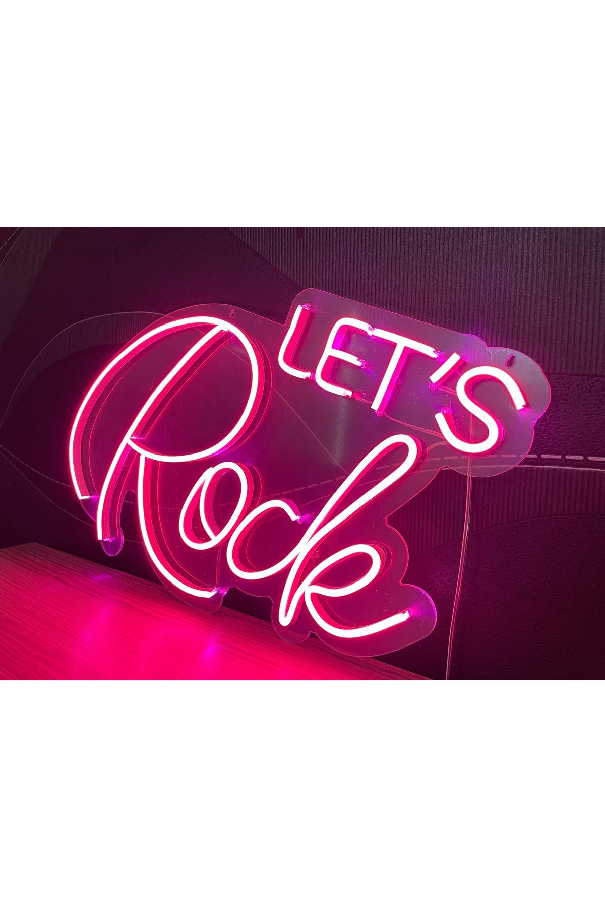 Neon Led Tabela Dekoratif Aydınlatma -lets Rock, 50x40cm-