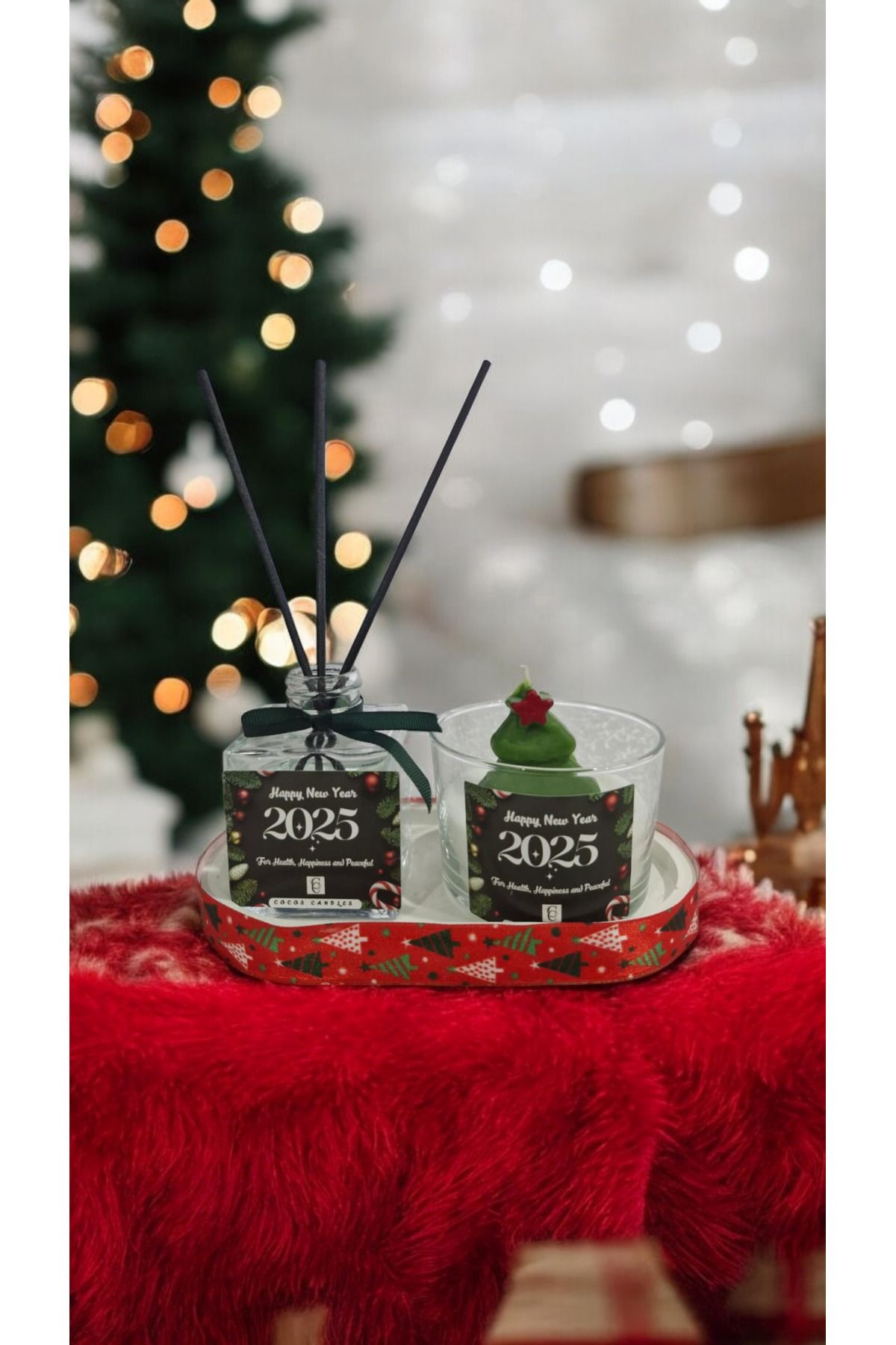 COCOS CANDLES Yılbaşı Mum Set- Cam Bardakta Y...