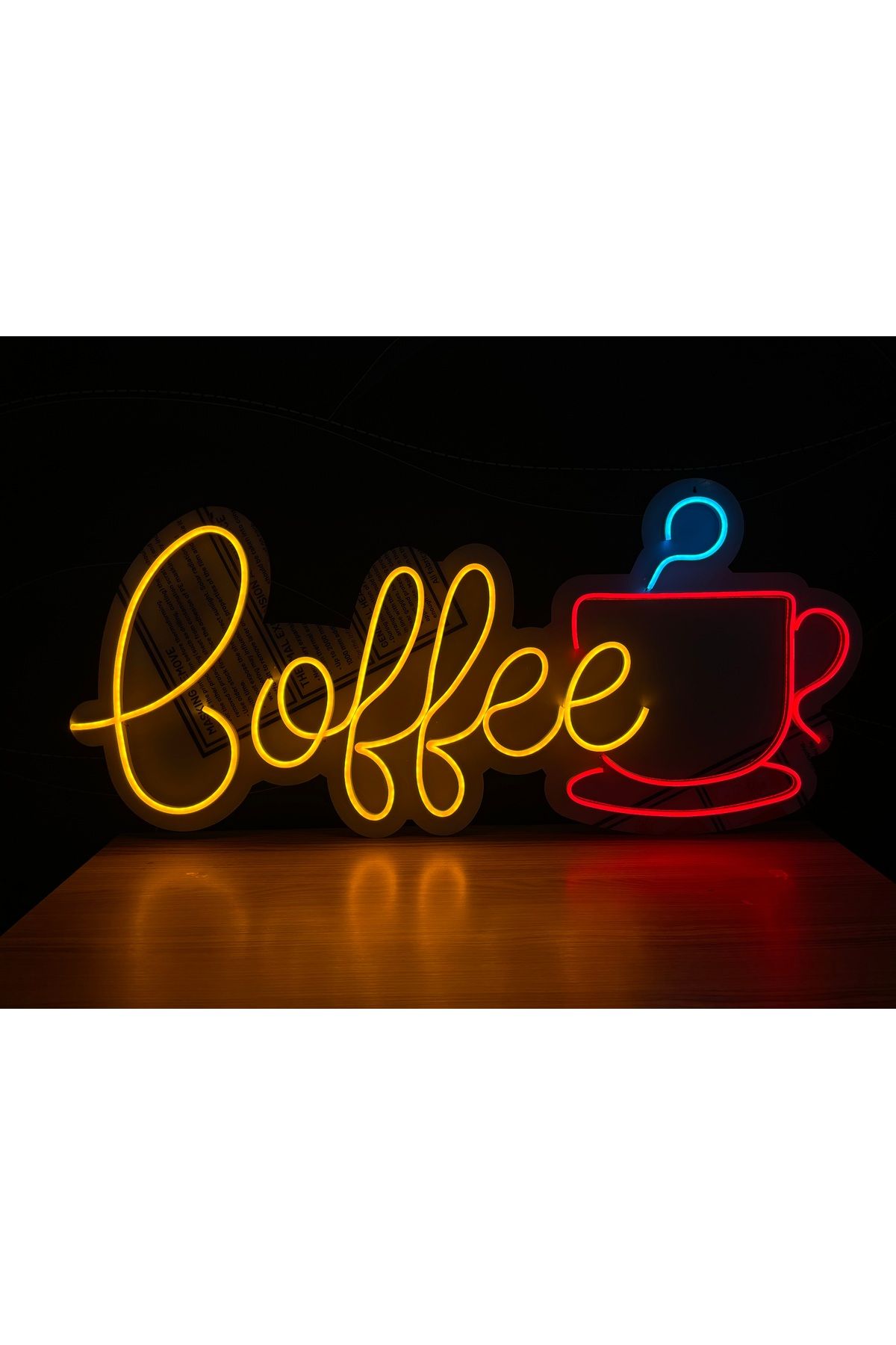 Neon LED Tabela Dekoratif Aydınlatma -Coffee, 90x38cm-